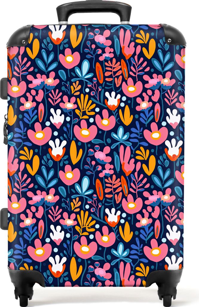 NoBoringSuitcases.com Großer Koffer - Blumen - Pflanzen - Muster - Botanisch - Kombinationsschloss TSA - Hartschalen Trolley 4 Rollen - 72 liter...