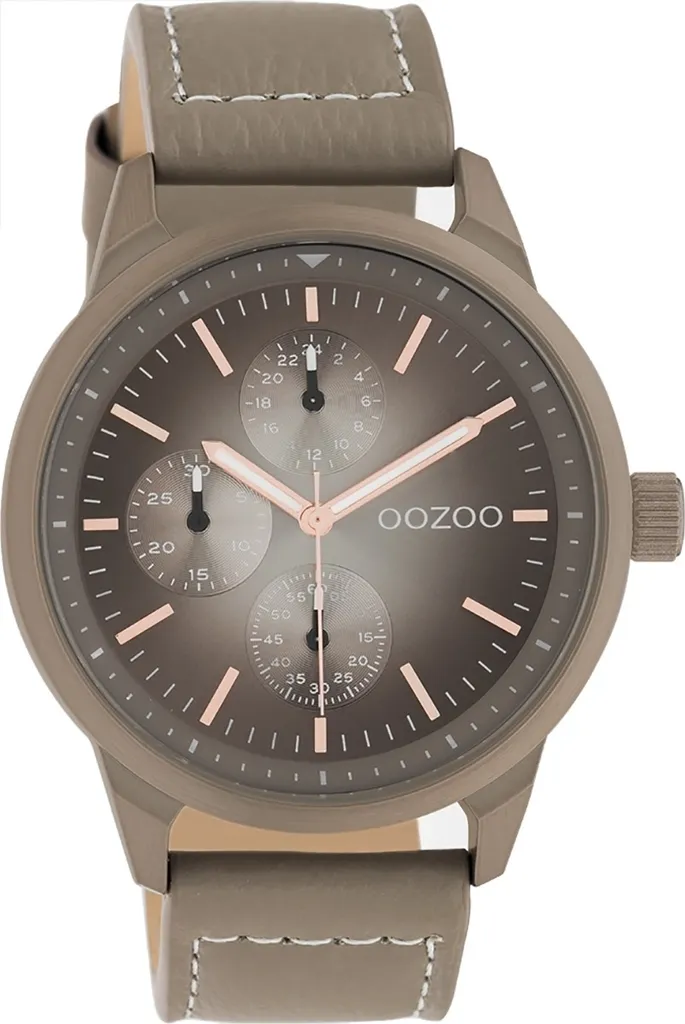 Montre Bracelet Cuir Taupe pour Homme et Femme Oozoo Timepieces C10907