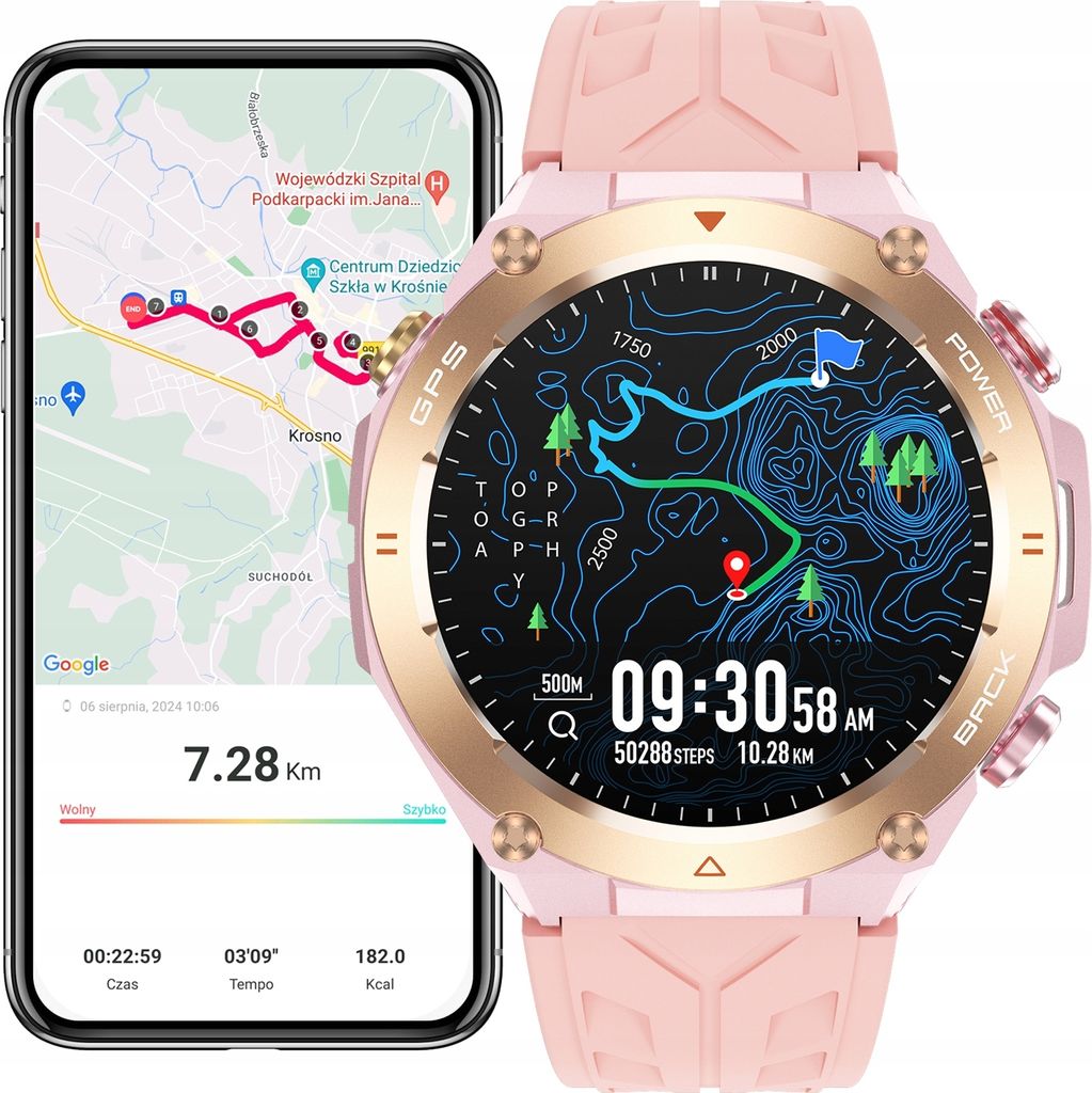 Smartwatch Z Gps Menu Pl Wodoodporny Sport Smart Watch Zdjęcie produktu 