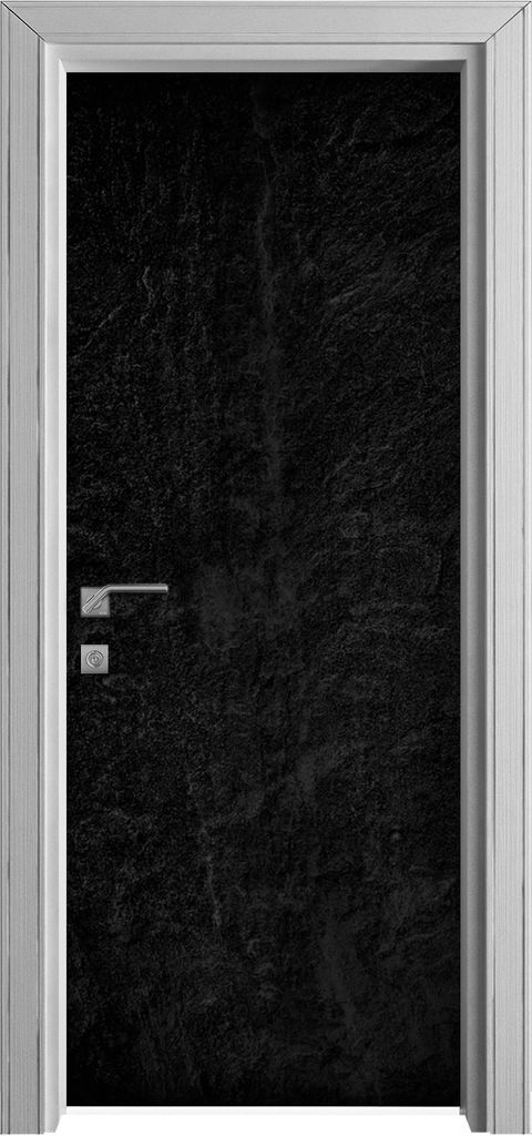 Tür Selbstklebende 80x210 cm Türfolie Türtapete Klebefolie - schwarze Stein