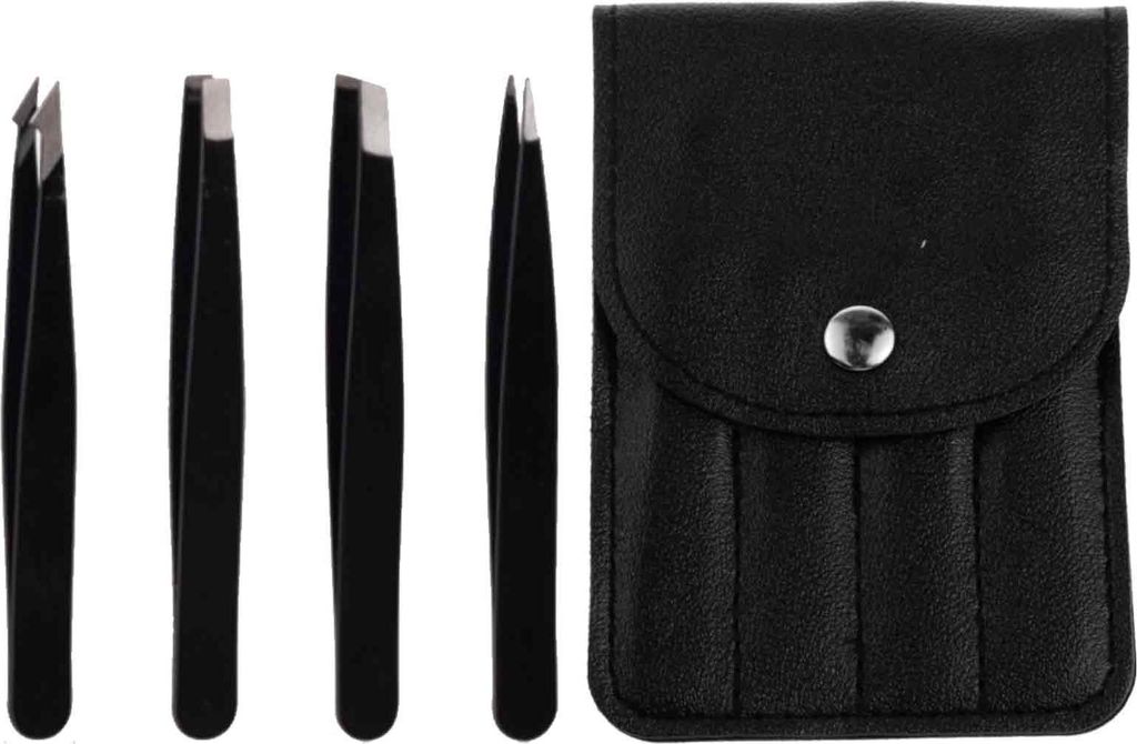 Pinzette Set Edelstahl , 4 Stück Tweezerman Pinzette, Augenbrauenpinzette Mit Anti Rutsch Beschichtung Zupfpinzette Zur Haarentfernung Spitze Pinz...