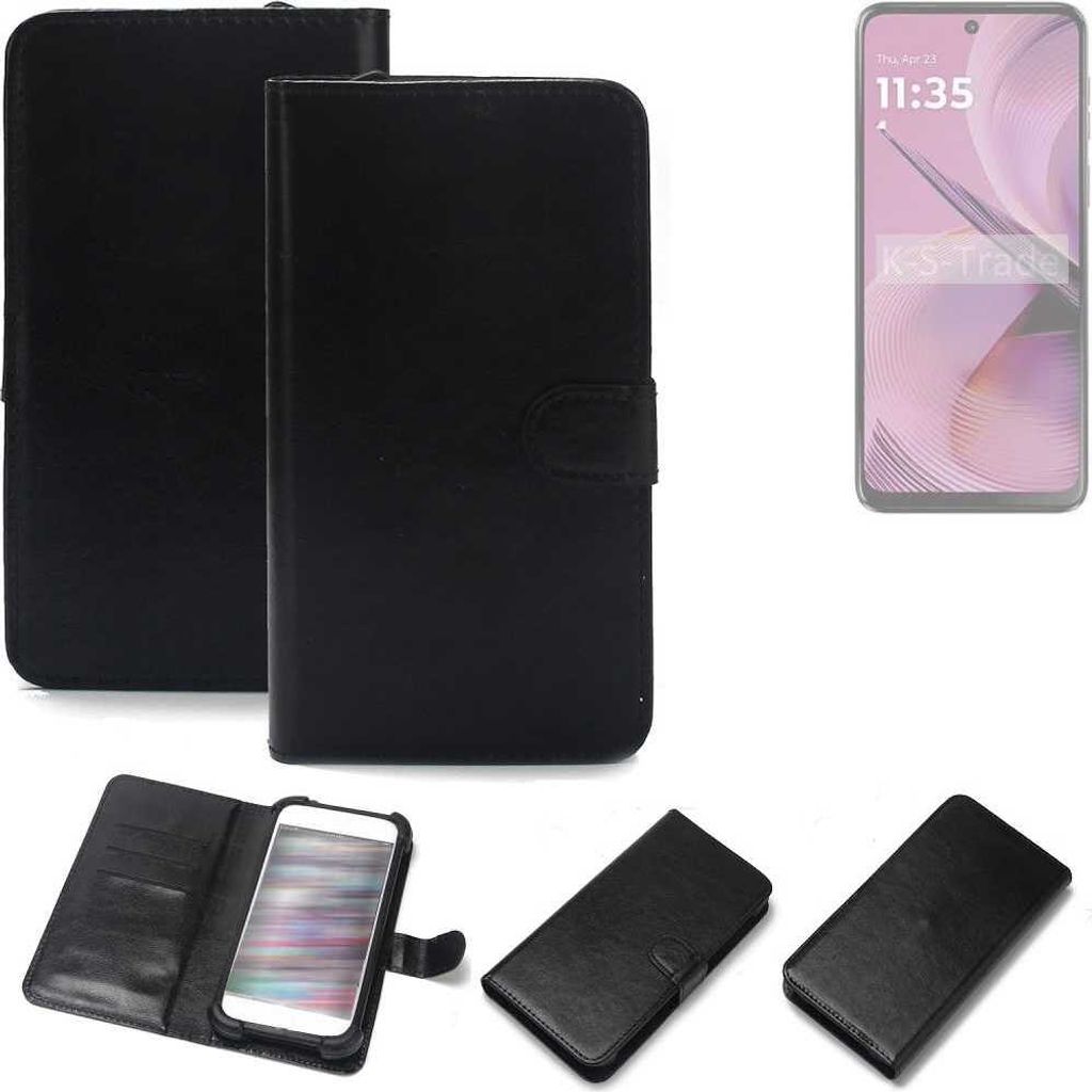 K-S-Trade Handyhülle Schutzhülle kompatibel mit Motorola Moto G55 5G Handy Schutz Hülle Handyhülle Bumper schwarz 1x