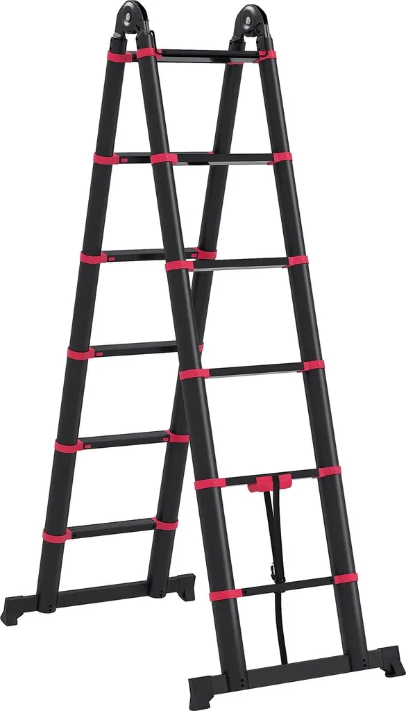 Échelle droite télescopique aluminium 3.8m avec échelons antidérapants CE