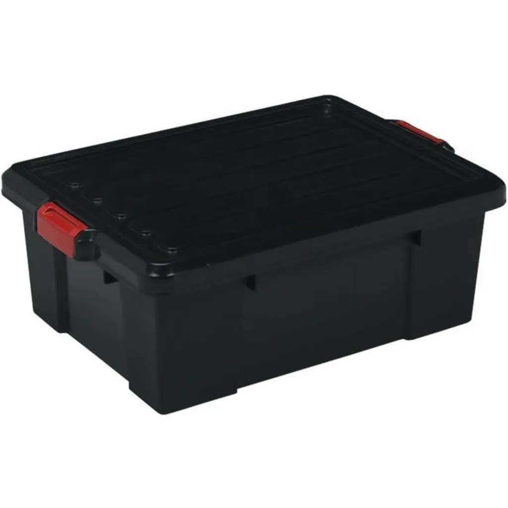 Iris Ohyama Power Box SK-230 Lot de 3 Boîtes de Rangement Noir 25L