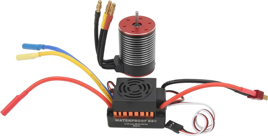 ESC 60A Étanche et Moteur 5200kV RC : Finies les Pannes sous la Pluie