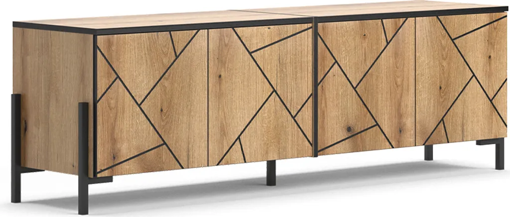 Meuble TV Vicco Hatto Chêne 156.8x50cm Modèle 40523 pour Salon Moderne