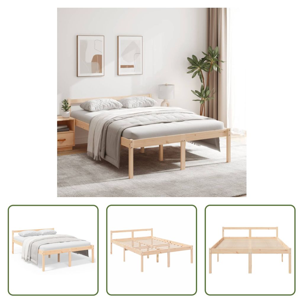 The Living Store Seniorenbett 120x200 cm Massivholz Kiefer