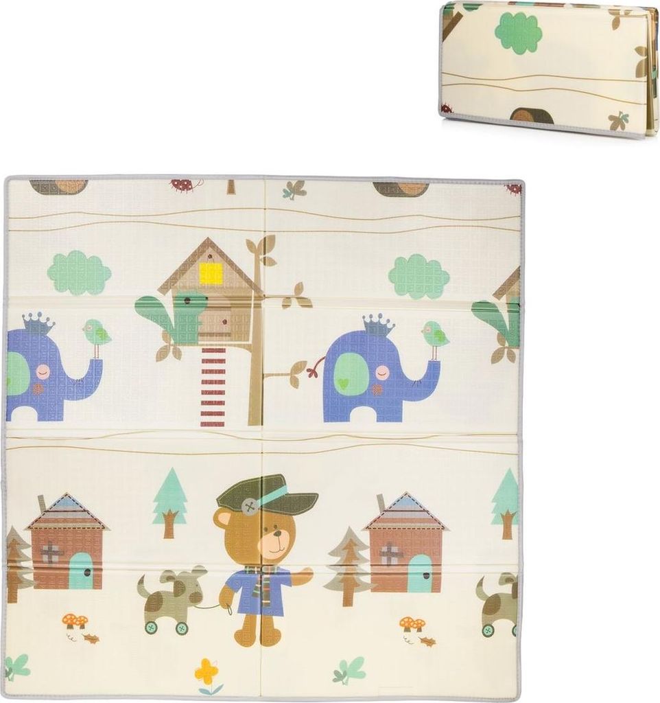 Chipolino Baby Spielmatte 113 x 113 cm Krabbelmatte wasserdicht zusammenklappbar beige
