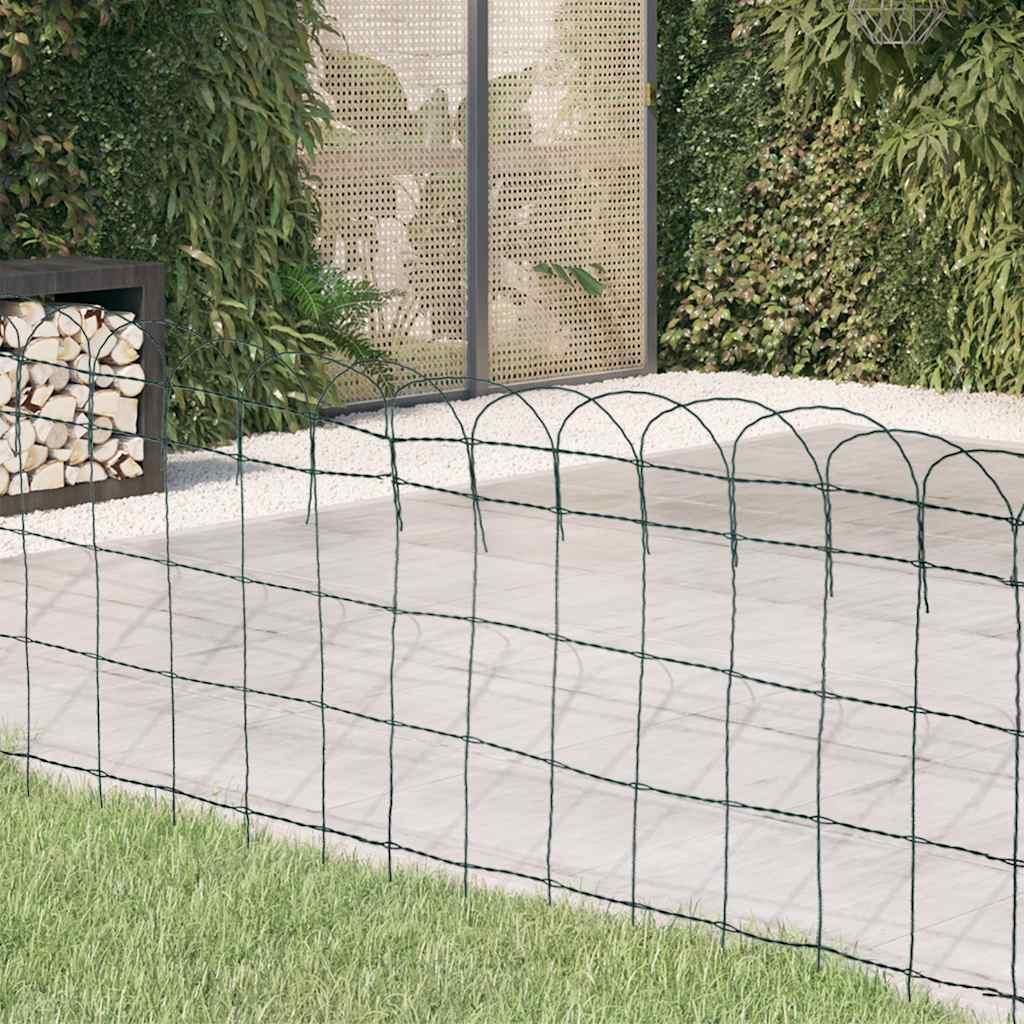 vidaXL Clôture de parterre Fer revêtu par poudre 10×0,65 m Image du produit 