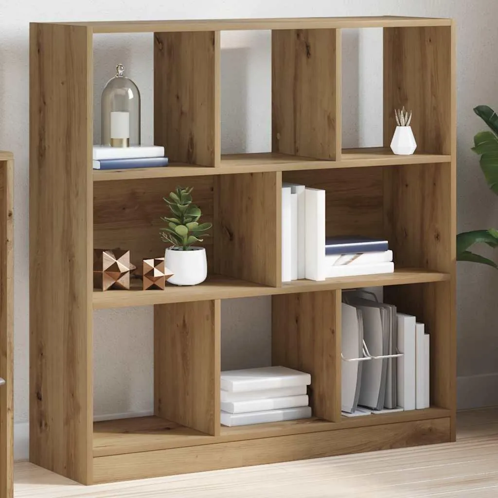 Bibliothèque Robuste vidaXL en Bois Composite Finition Chêne 97,5 cm