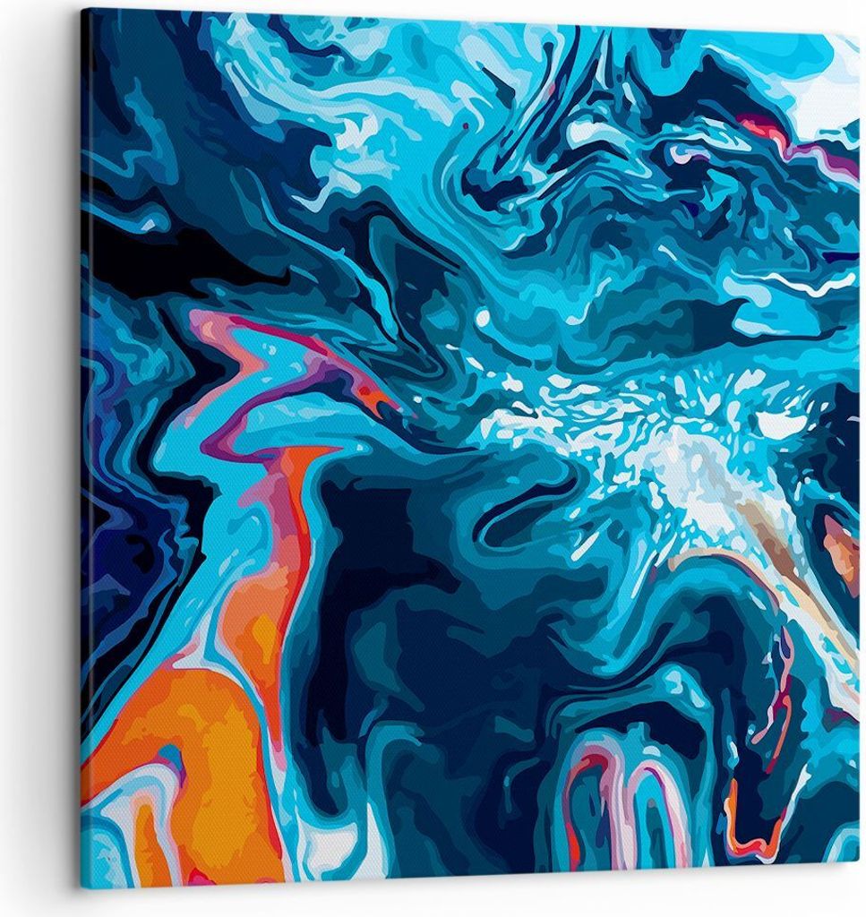 Bild auf Leinwand - Leinwandbild - Abstraktion modern - 50x50cm - Wand Bild - Wanddeko - Wandbilder - Leinwanddruck - Bilder - Kunstdruck - Wanddek...