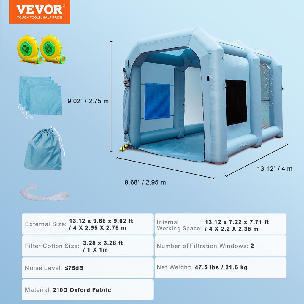 VEVOR Aufblasbare Zelt Farbkabine DIY Farbe Schutzzelt Produktbild 7