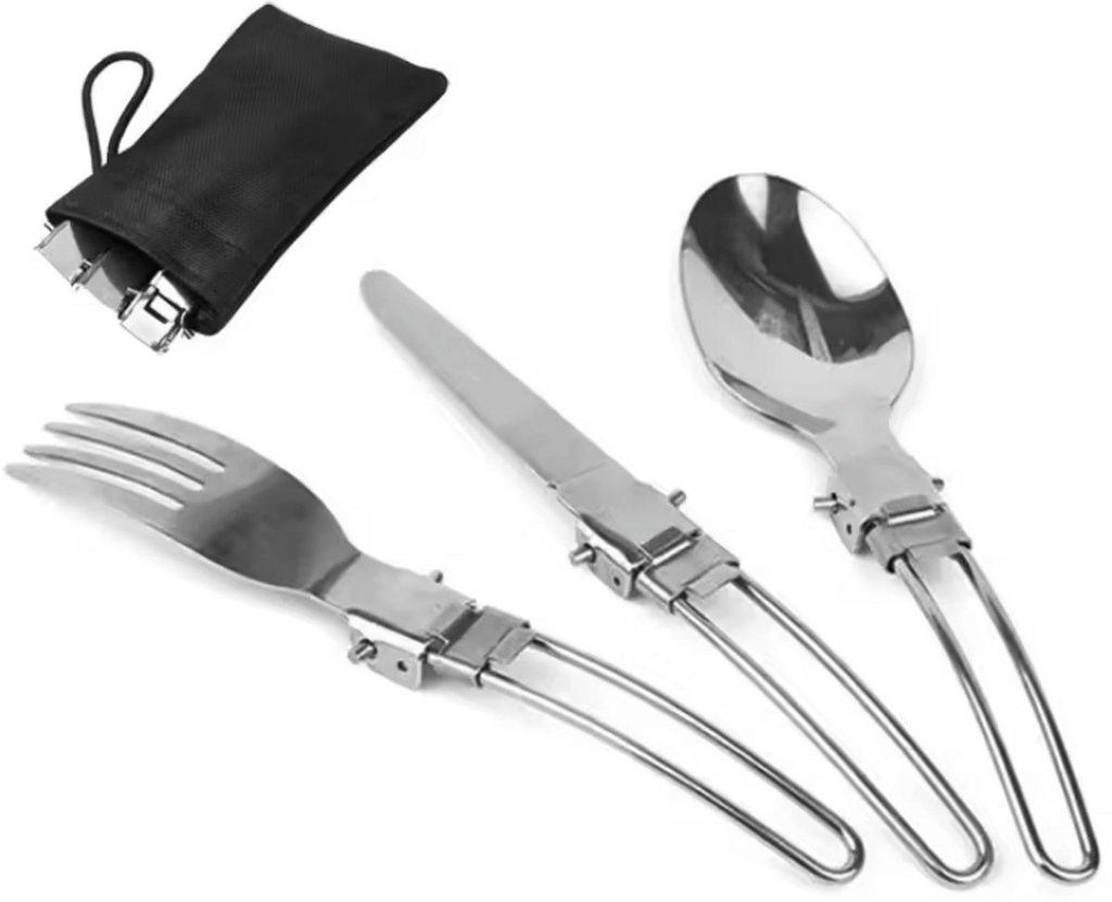Posate pieghevoli – Set di posate per picnic – 2 set – Immagine del prodotto 