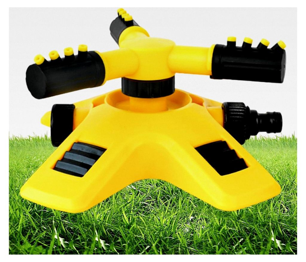 Garten - 3-Ausleger Großflächenberegnung - 360° drehbarer wetterbeständiger Sprenger für Terrasse, Garten, Hinterhof, Gemüseanbau und Landschaft