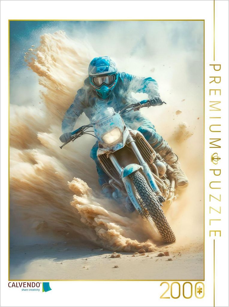 CALVENDO Puzzle Motorradrennen in der Wüste | 2000 Teile Lege-Größe 90x67cm Foto-Puzzle für glückliche Stunden