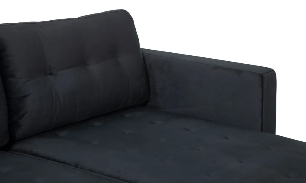Canapé modulable velours noir angle interchangeable Marino