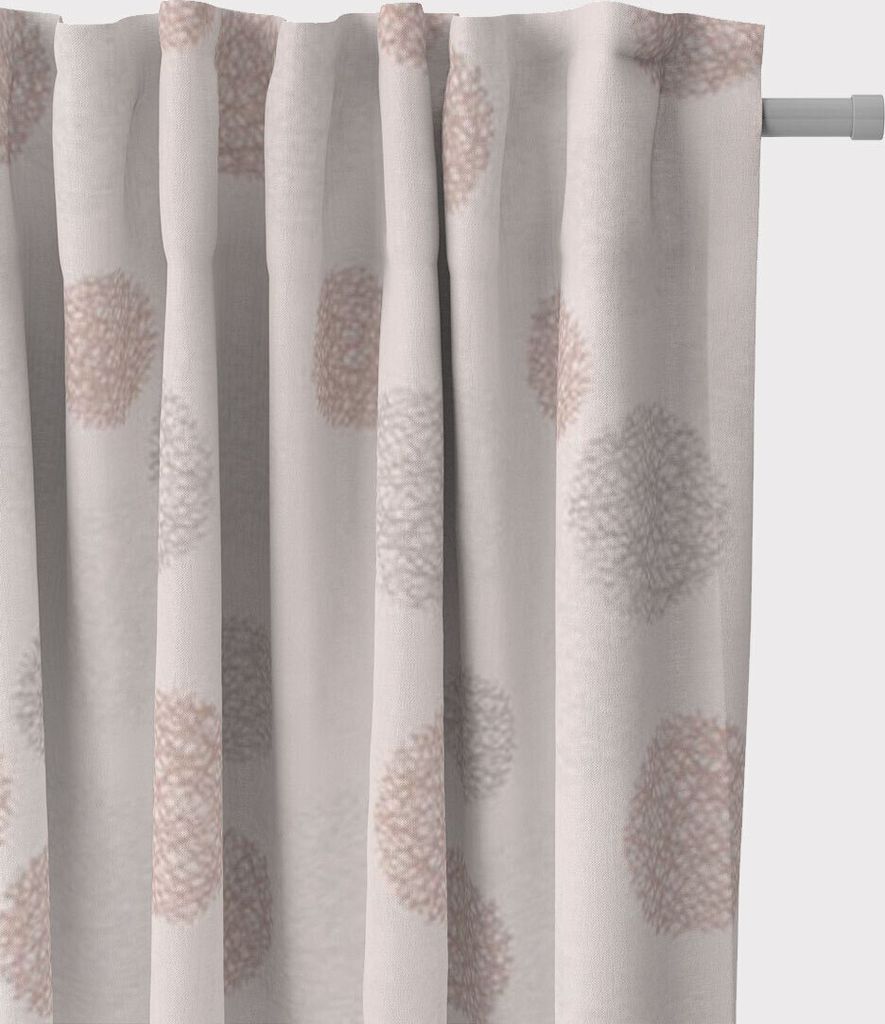 SCHÖNER LEBEN. Vorhang Jacquard Satinlook Kreise beige rosenholz 245cm Aufhängung Smok-Schlaufenband
