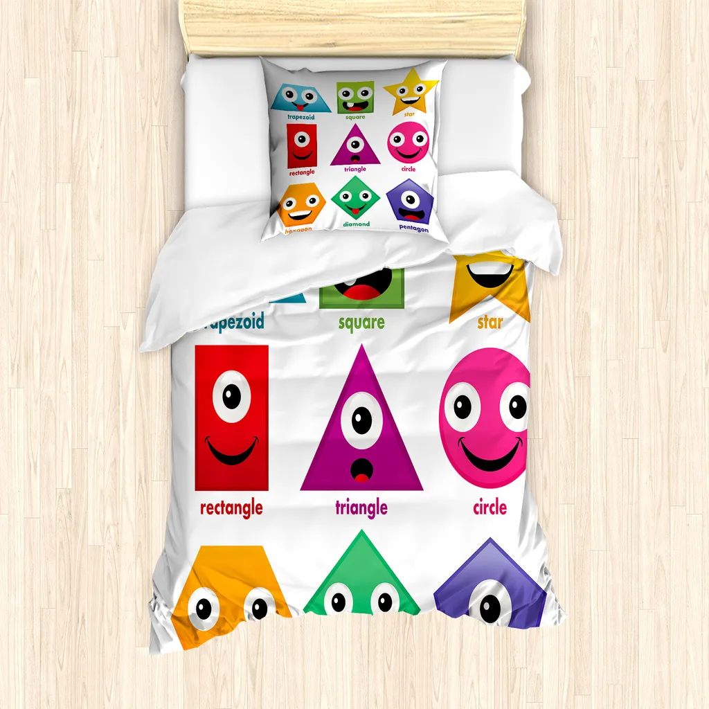 Set Copripiumino Educativo ABAKUHAUS Antiacaro 135x200 cm - Verde e Viola