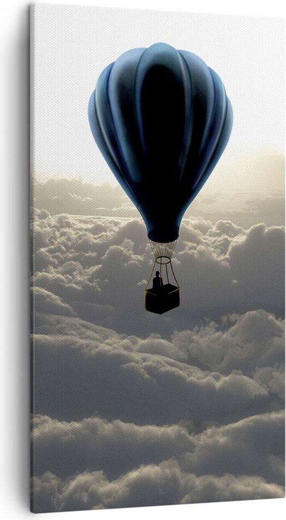 Bild auf Leinwand - Leinwandbild - Wolke Ballon Himmel - 45x80cm - Wand Bild - Wanddeko - Wandbilder - Leinwanddruck - Bilder - Kunstdruck - Wandde...
