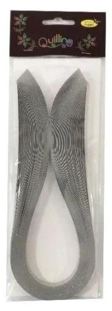 Quilling-Streifen 10 mm x 50 cm, silberglitzernd, 50 Stück – Galeria Hobby