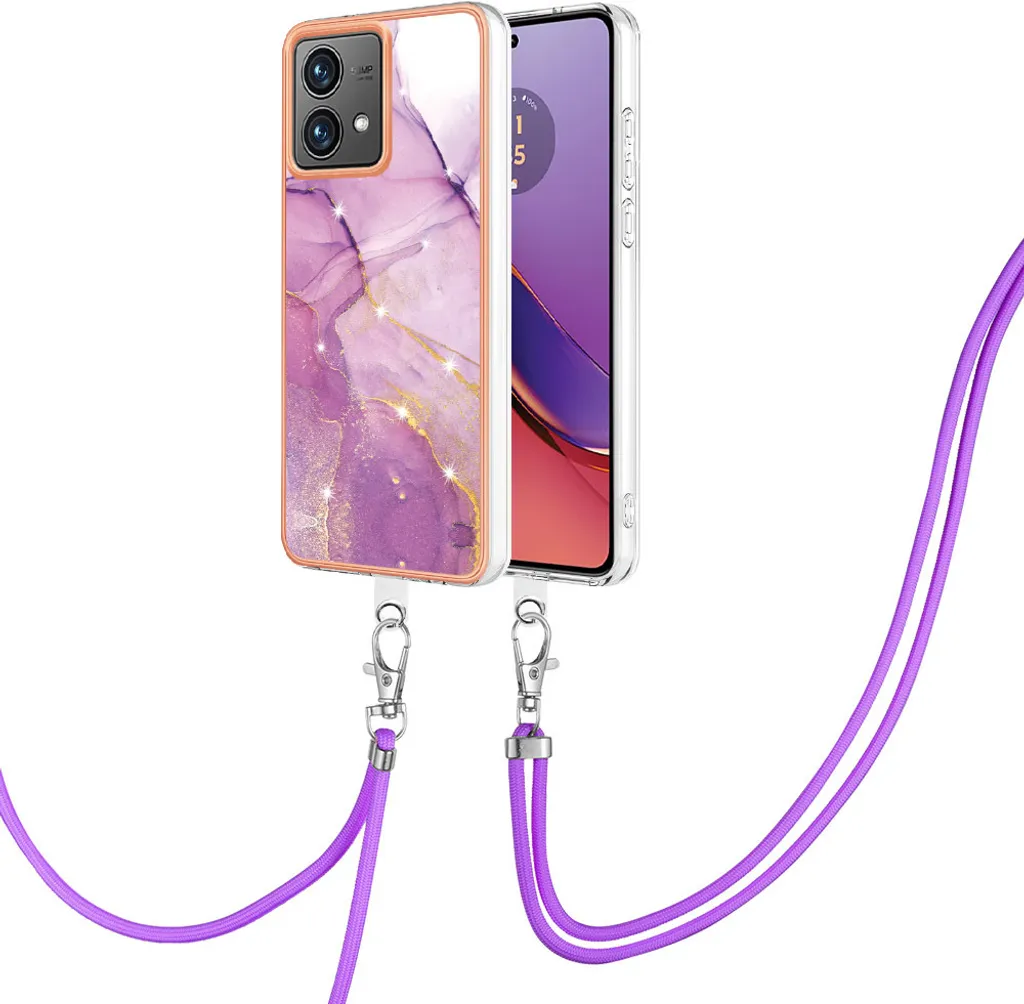 Cover Motorola Moto G84 Rosa con Cinturino: Protezione TPU Morbida