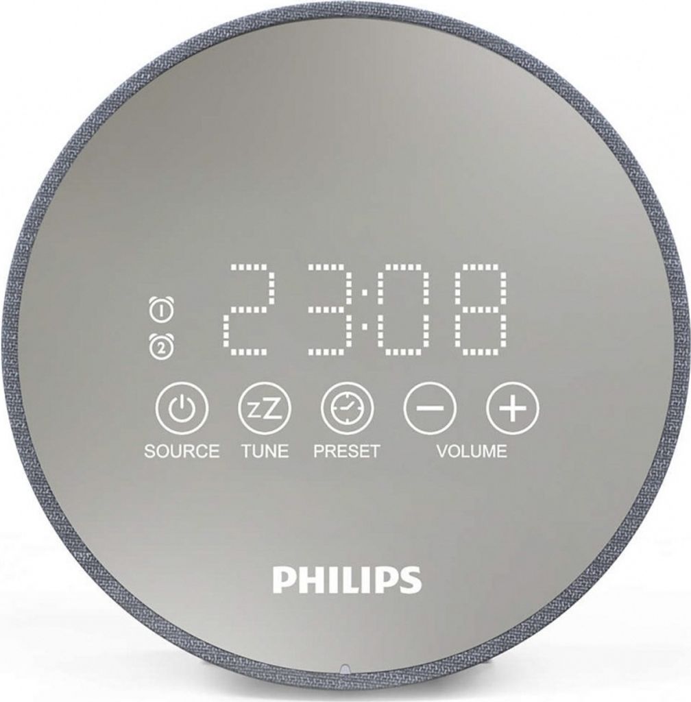 Philips TADR402/12, Cyfrowy budzik, Okrągły, Szary, 87,5 - Zdjęcie produktu 