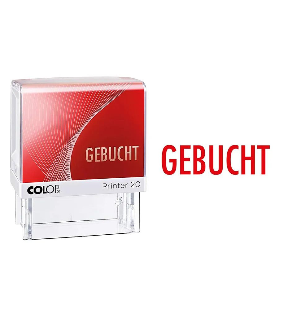 COLOP Textstempel Printer 20 "GEBUCHT" mit Textplatte Produktbild 