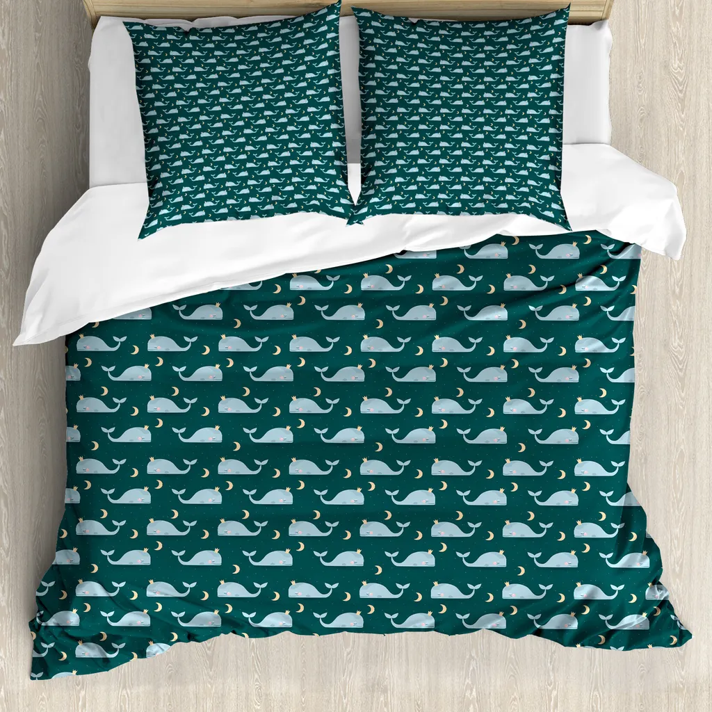 Housse de couette ABAKUHAUS Wal King of The Ocean 200x200 cm Bleu