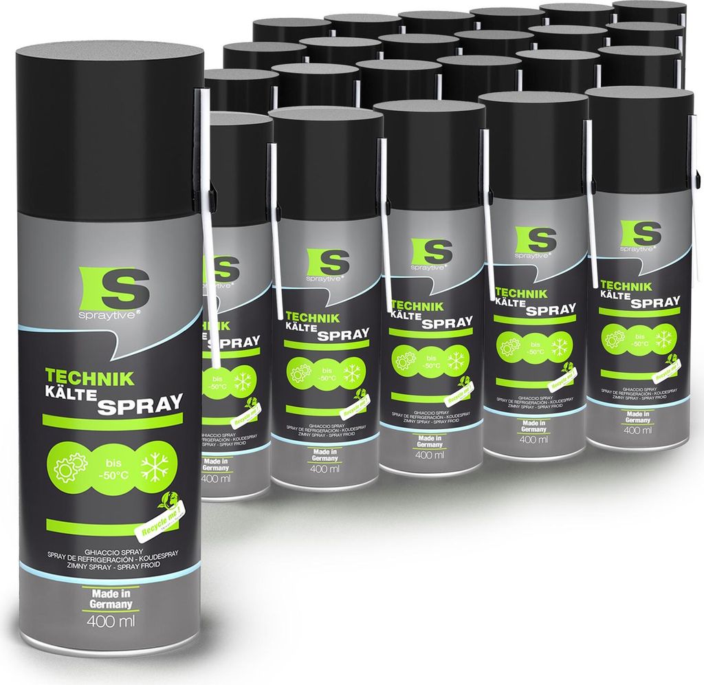 Spraytive 24 x 400ml Kältespray Werkstatt: Eisspray Vereisungsspray bis -50°C