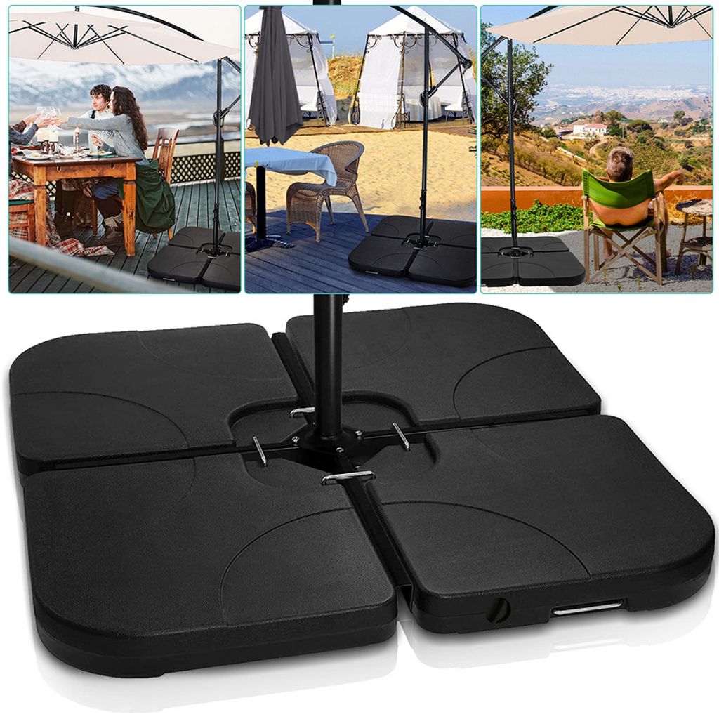 Jopassy Schirmständer Sonnenschirmständer 4er Set 50x50CM Schirmständer Beschwerungsplatten