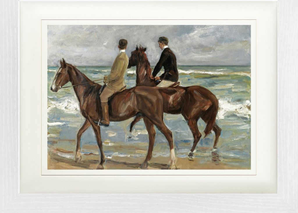 Max Liebermann Gerahmtes Bild Mit Edlem Passepartout | Wand-Bilder | Im Bilderrahmen - Zwei Reiter Am Strande, 1901 (30 x 40 cm)
