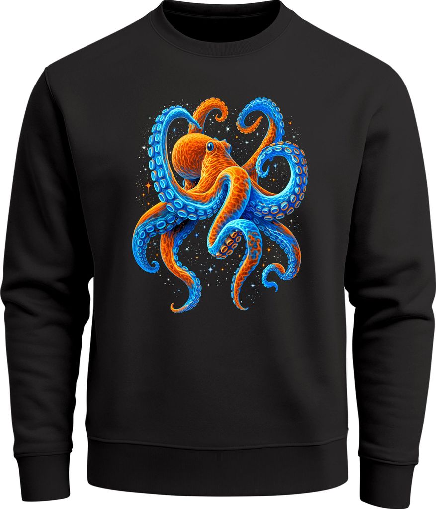 Sweatshirt Herren Frontprint Oktopus Grafik Print Psychedelisch Pullover Fashion Streetwear Neverless