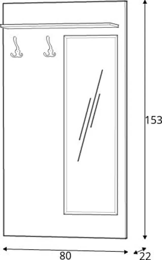 Cintre avec miroir Astuce gain de place en métal noir pour entrée