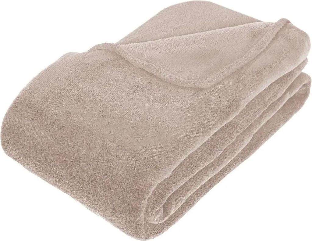 Plaid "kiesa" mikrofaser beige 180x230cm - Atmosphera créateur d'intérieur