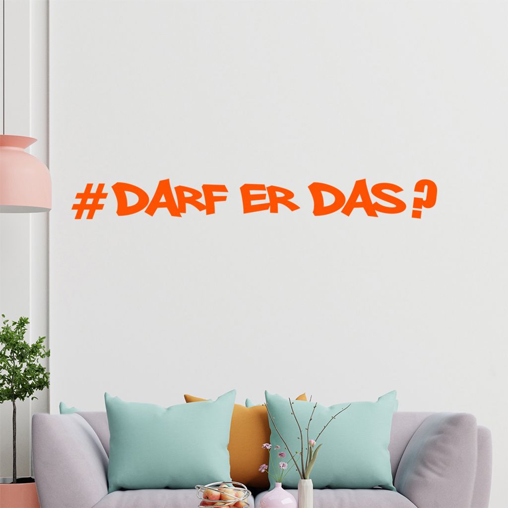 hauptsachebeklebt KIWISTAR #Darf er das? - Hashtag # Zeichen Wandtattoo in 6 Größen - Wandaufkleber Wall Sticker - Dekoration, Küche, Wohnzimmer...