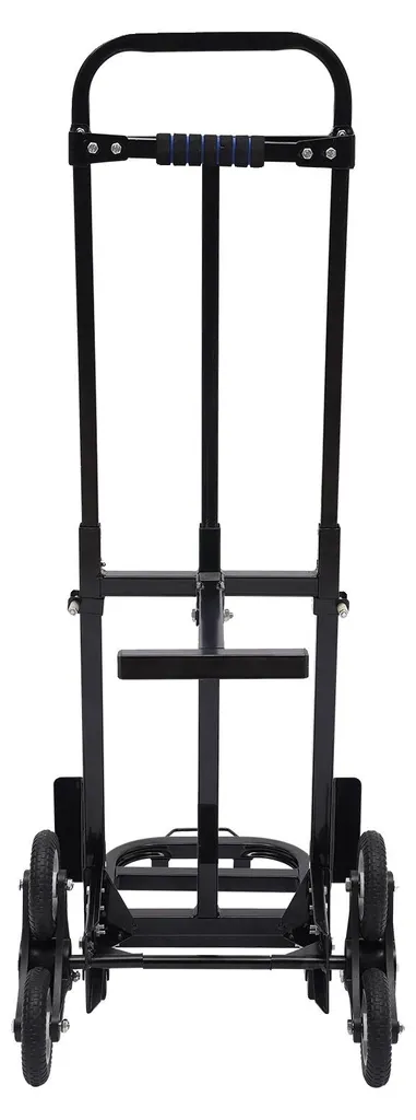 Diable monte-escalier professionnel pliable 210 kg en acier noir mat