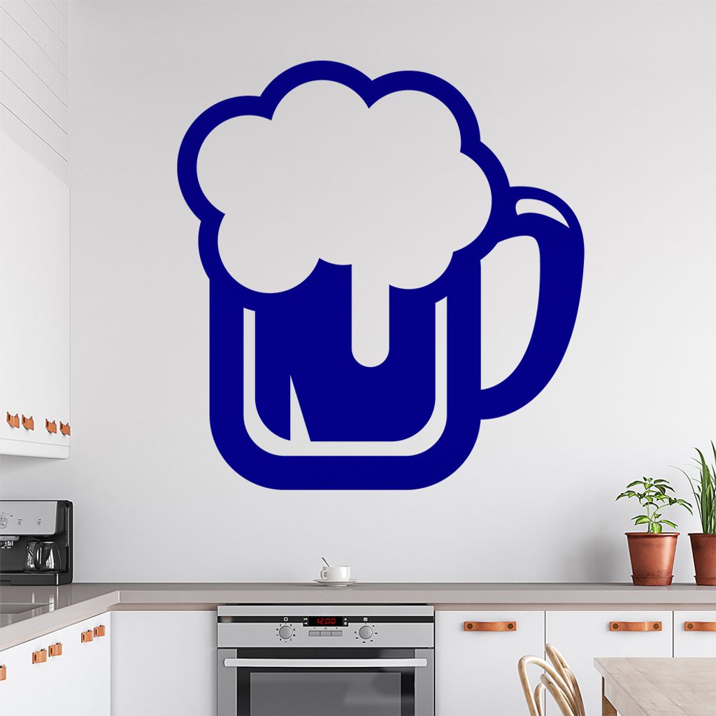 Bierkrug Bierfass trinken Glas Wandtattoo Wandaufkleber Wall Sticker - Dekoration, Küche, Wohnzimmer, Schlafzimmer, Badezimmer