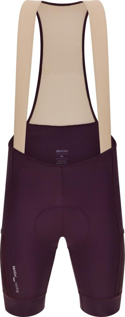 SANTINI Kurze Fahrradhose mit Trägern - CARGO - bordeaux L
