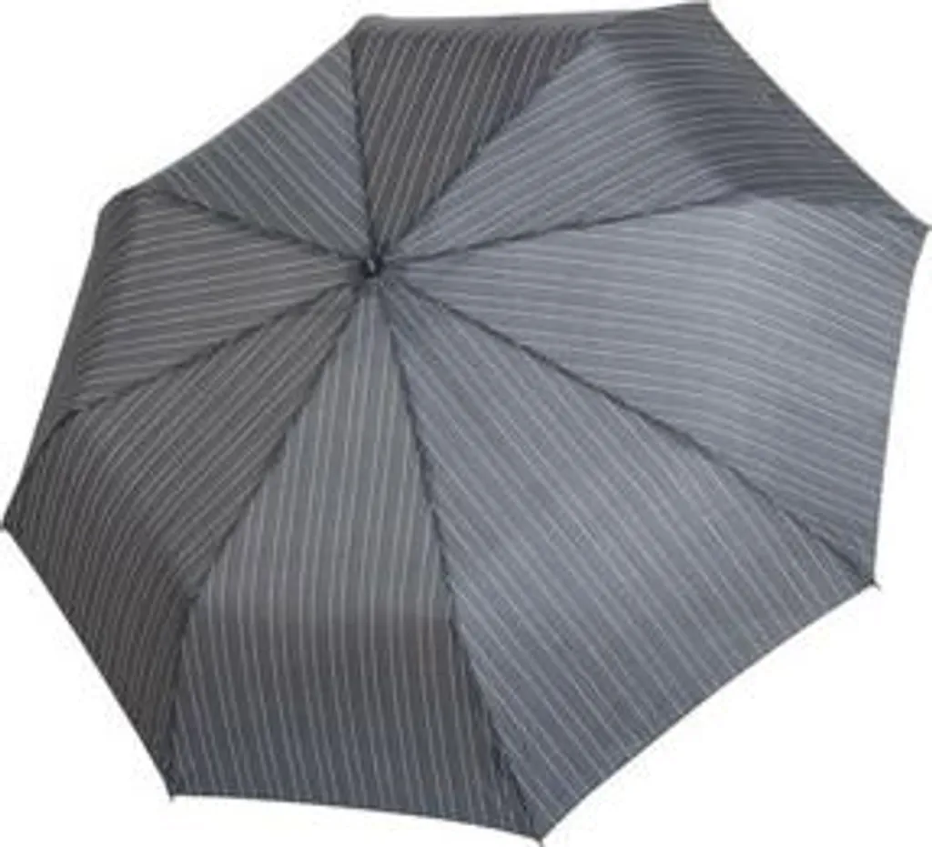 Doppler Parapluie Canne Fiber Gents Printed Automatic Flex Big Stripe Gris