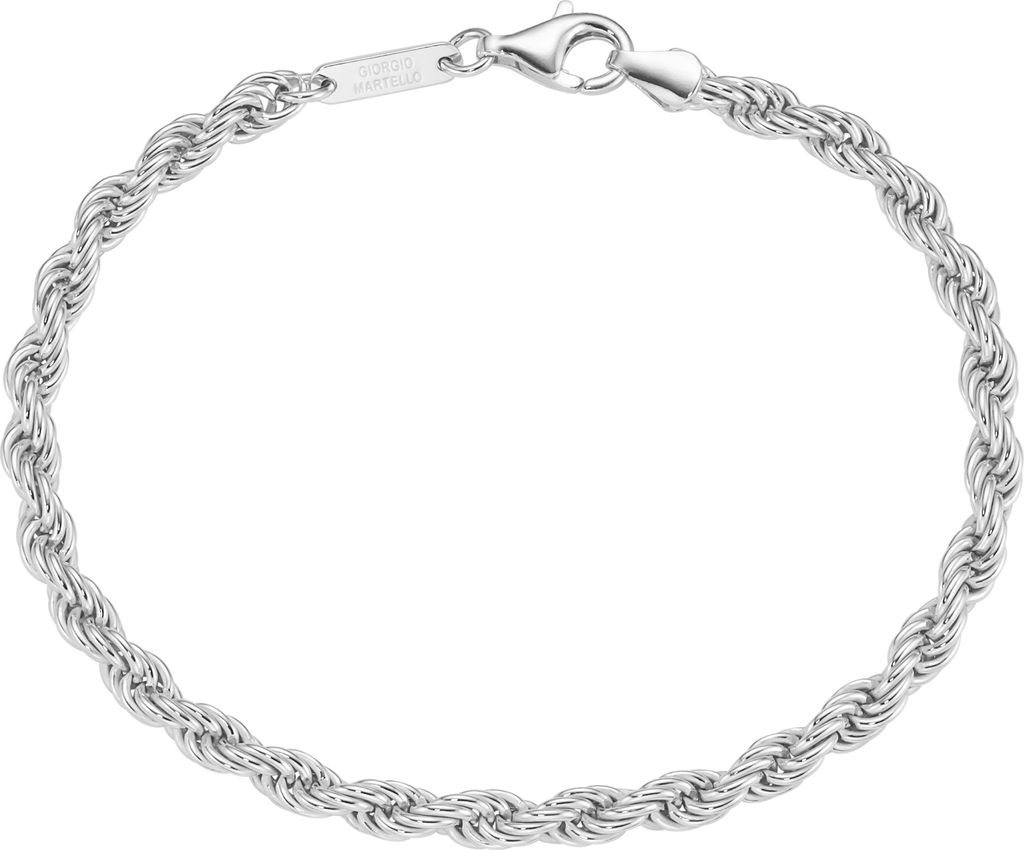 Armband Giorgio Martello Milano Kordelkette massiv, Silber 925 Silber 21 cm