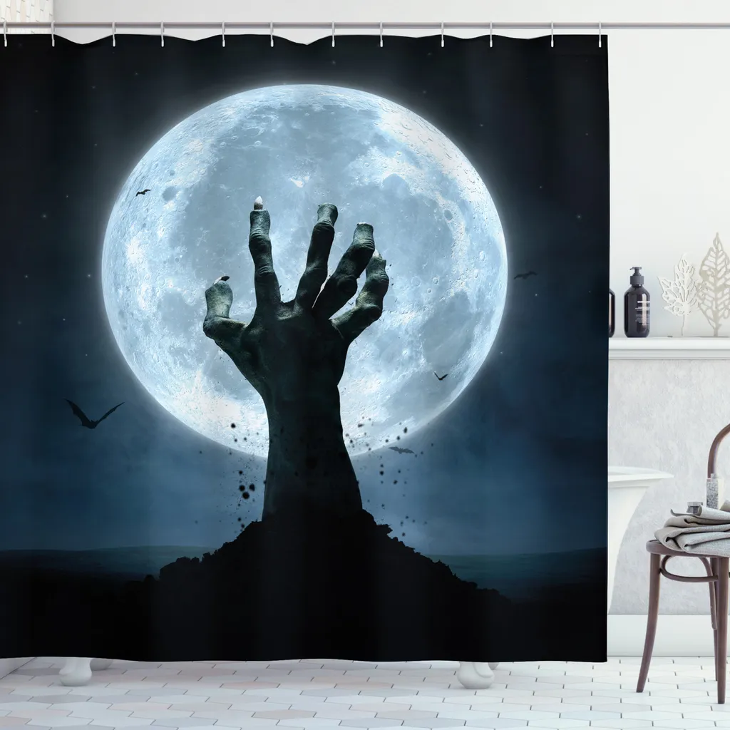 Tenda Doccia Horror Zombie ABAKUHAUS 175x180 - Tessuto Impermeabile