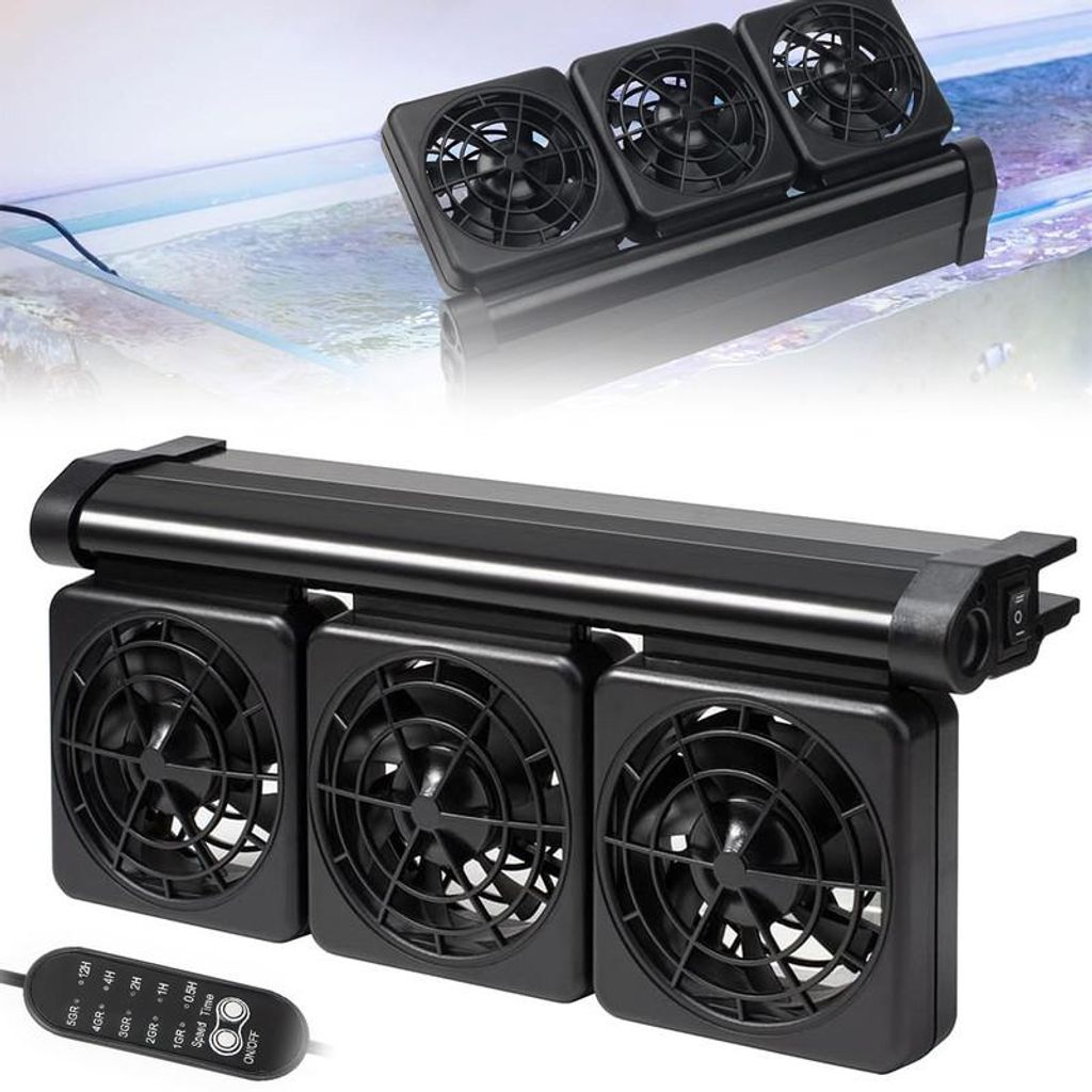 Aquarium Kühlventilator 3 Köpfe 12V leise, Temperatur Produktbild 