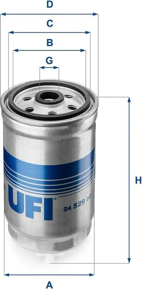 Filtre carburant haute efficacité UFI 24.529.00 remplace 68057228AA OE
