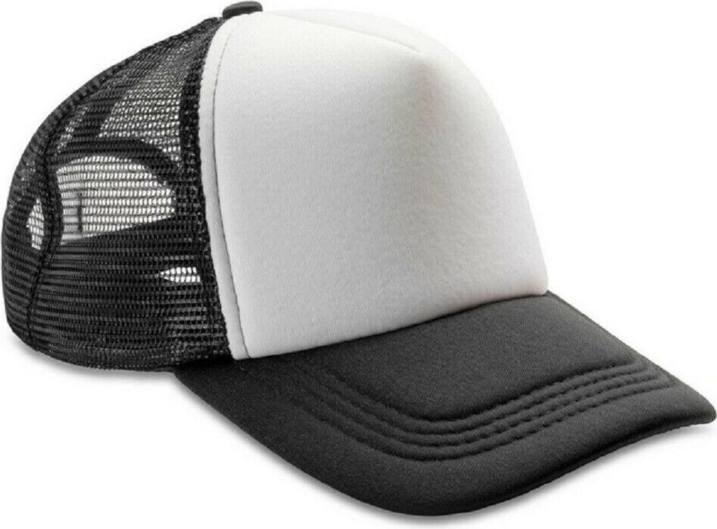 Result Headwear Herren Core Detroit 1/2 Mesh Truckers Kappe RW7249 (Einheitsgröße) (Schwarz/Weiß)