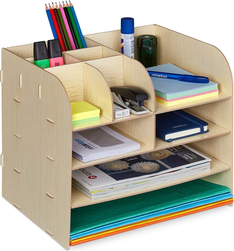 relaxdays Schreibtisch Organizer mit Ablagefächern