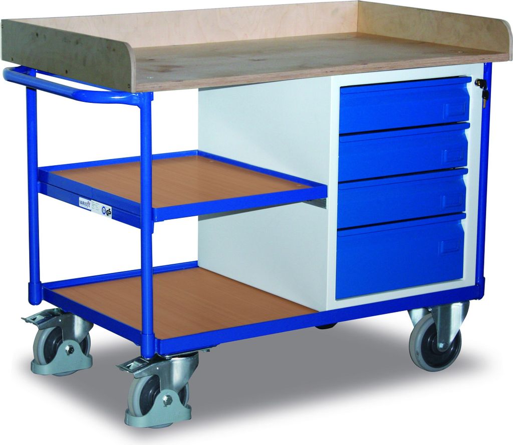 Werkstattwagen 400 kg 4 Schubladen 3 Ladefl.