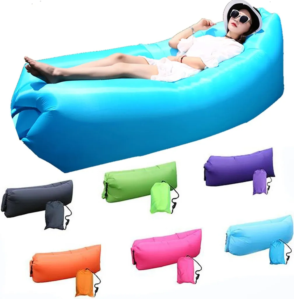 Matelas gonflable de voyage pour soirées plage et camping en plein air
