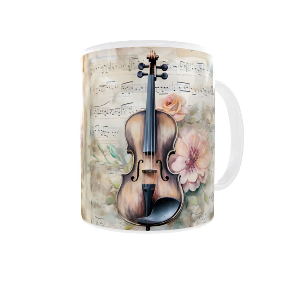 Becher 300ml Klassische Musik Violine Noten v4