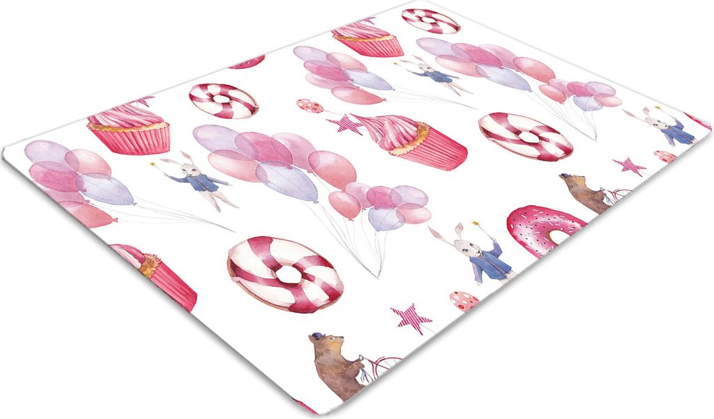 Stuhlunterlage Bürostuhlunterlage 120 cm x 90 cm Bodenmatte Bürostuhlunterlage - Süßigkeiten und Ballons.