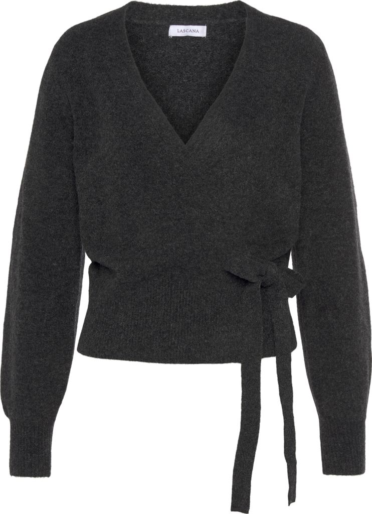 LASCANA Wickelstrickjacke Anthrazit Größe 32/34